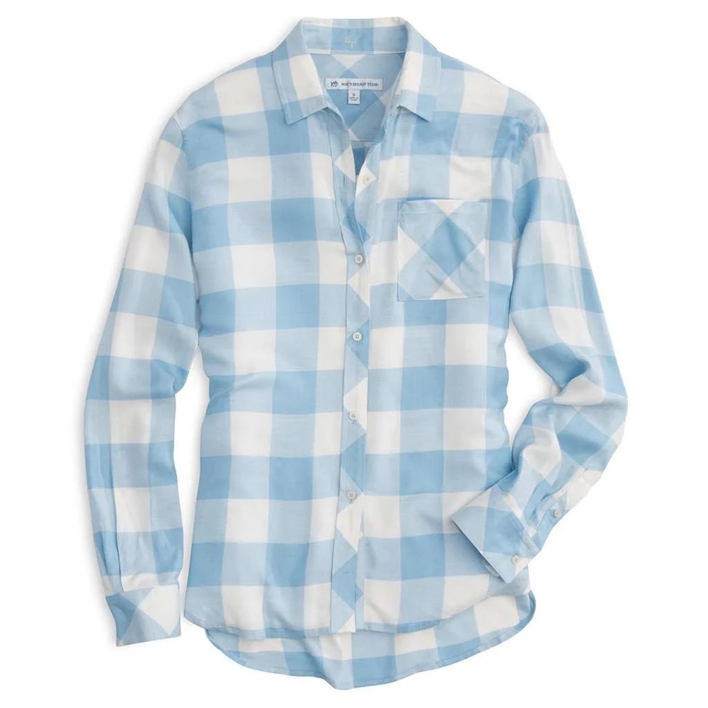 Southern Tide Light Blue Buffalo Check Shirt